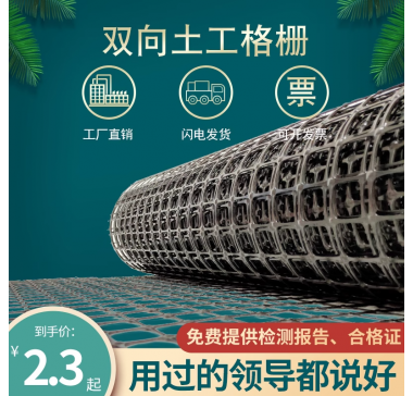 双向塑料土工格栅 聚丙烯拉伸 GSL20 30 50kn 玻璃纤维土木格栅